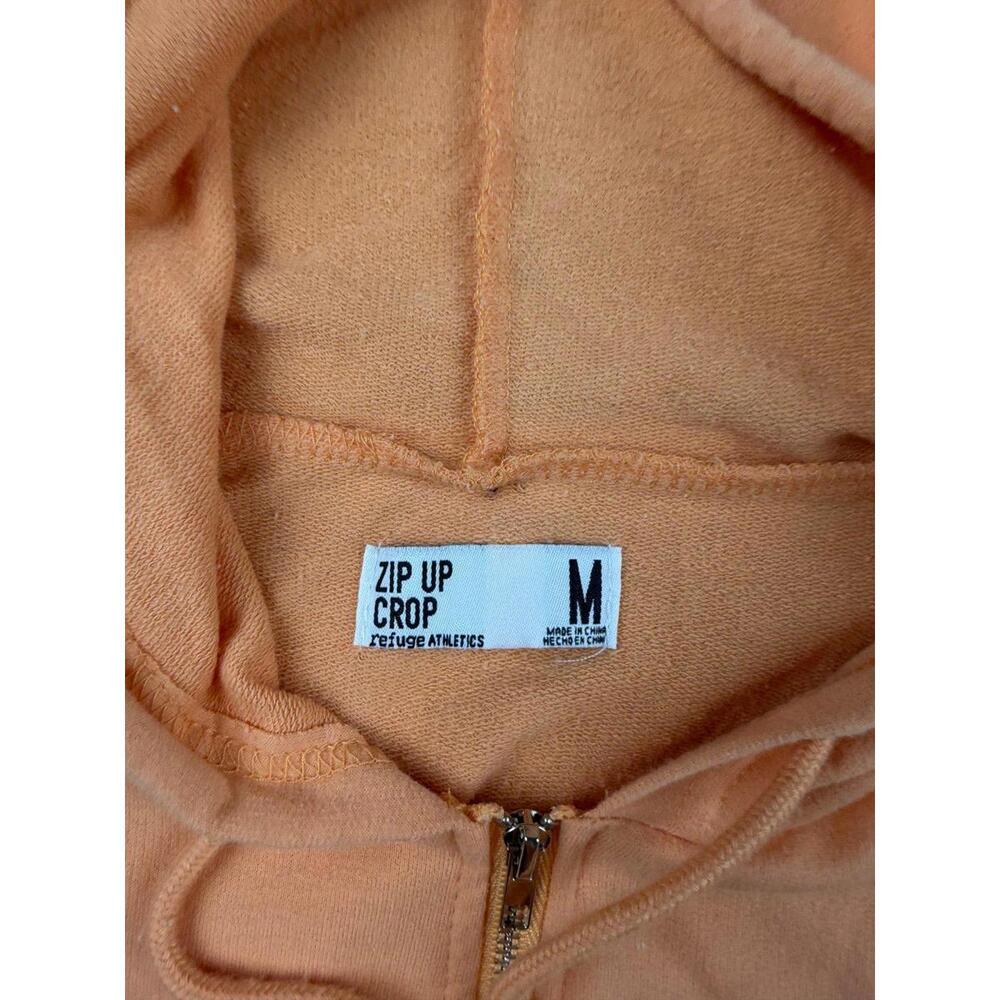 Refuge Athletic Women's Size Medium Jacket Orange Slush Cropped Full Zip Hoodie - Picture 5 of 6
